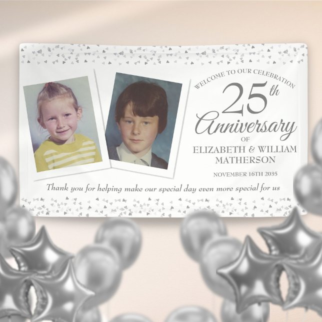 25th Wedding Anniversary Childhood Photos Welcome Banner (25th Wedding Anniversary Childhood Photos Welcome Banner)
