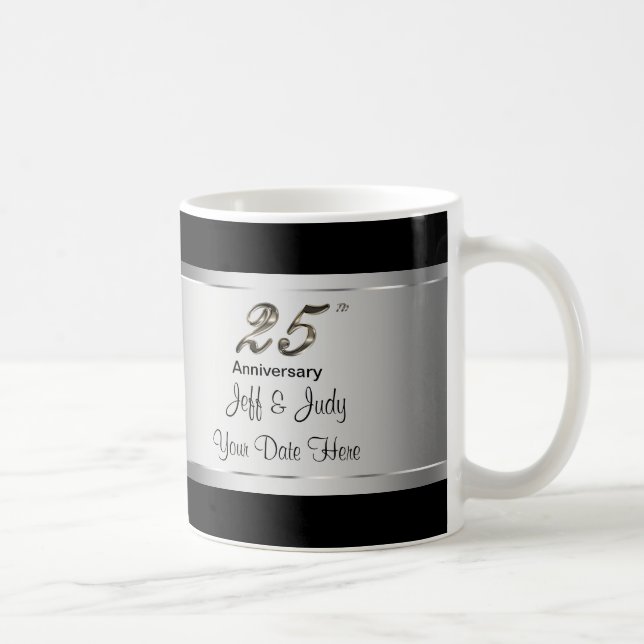 25th Wedding Anniversary Coffee Mug (Right)