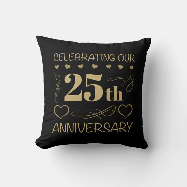 25th Wedding Anniversary Cushion (Front)