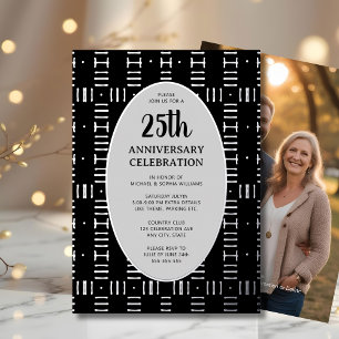 25th Wedding Anniversary Elegant Modern Silver