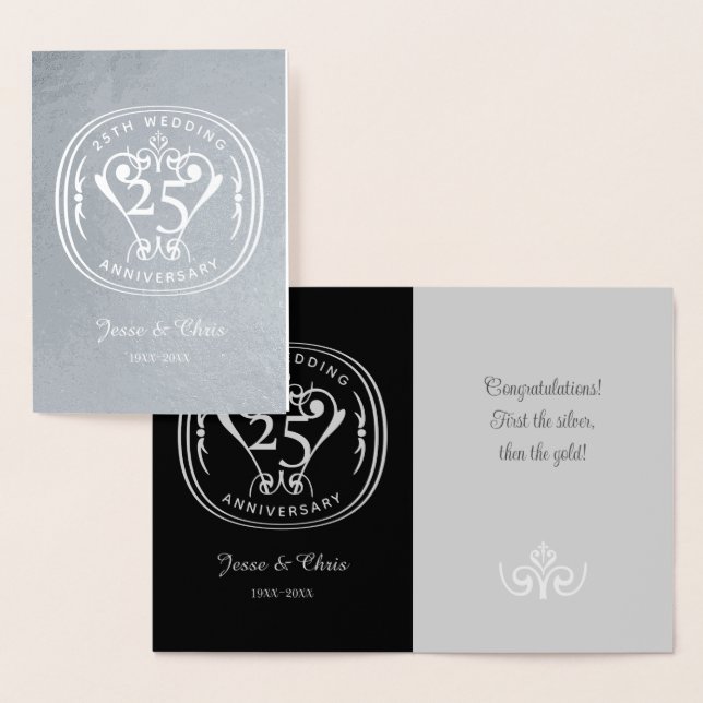 25th Wedding Anniversary Foil Card (Display)