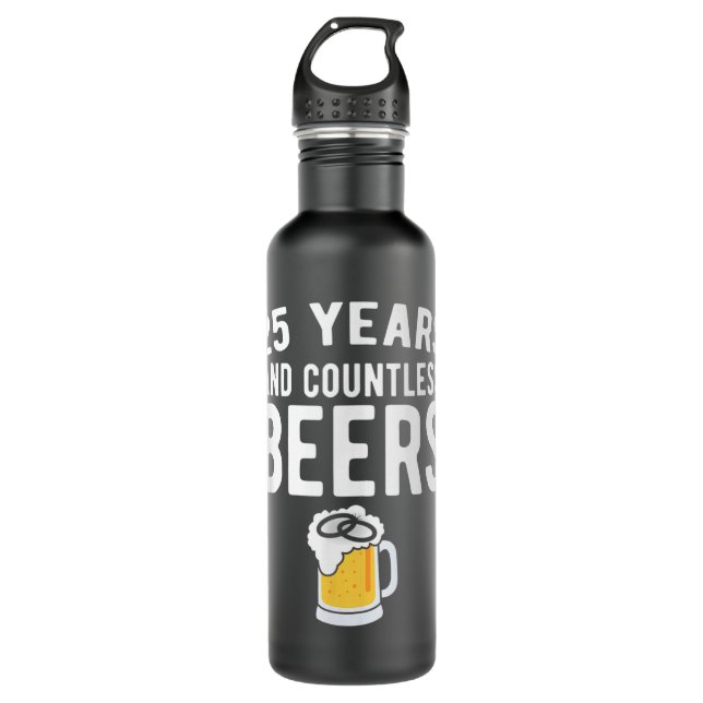 25th Wedding Anniversary Funny Husband Love Gift 710 Ml Water Bottle (Front)