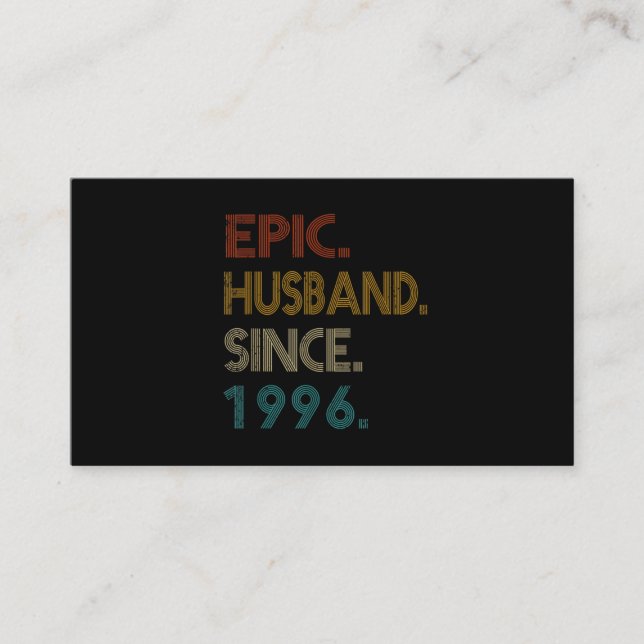 25th Wedding Anniversary Gift Him Epic Husband Business Card (Front)