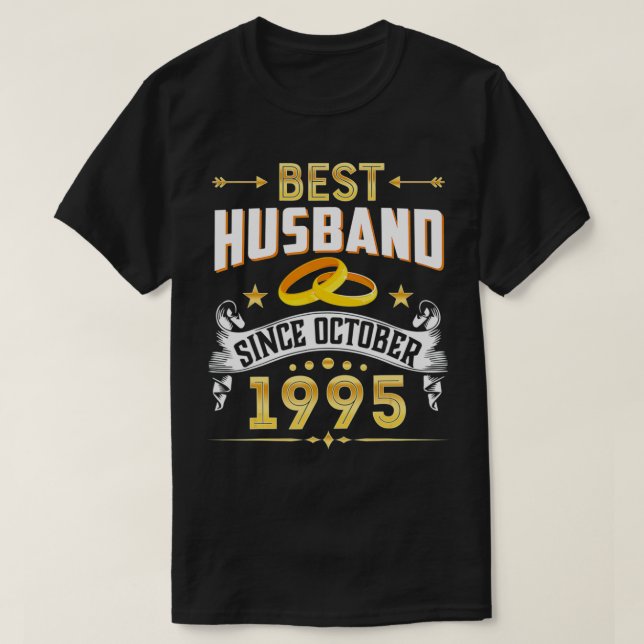25th Wedding Anniversary Gifts Best Husband Since  T-Shirt (Design Front)