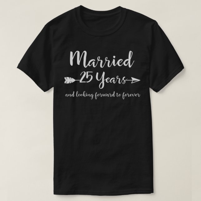 25th Wedding Anniversary Gifts for Him Her Couples T-Shirt (Design Front)