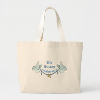 25th wedding anniversary gifts w large tote bag