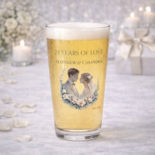 25th Wedding Anniversary Heirloom Celebration Glass
