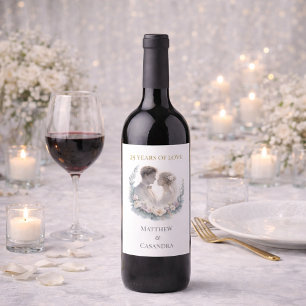 25th Wedding Anniversary Heirloom Celebration Wine Label
