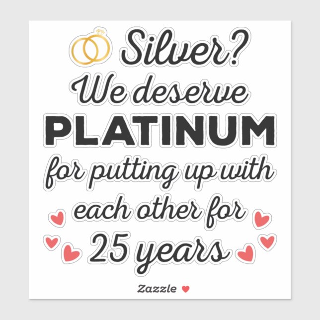 25th Wedding Anniversary I - Silver Funny Couple (Sheet)