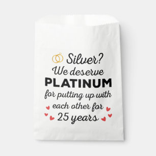 25th Wedding Anniversary I - Silver Funny Couple Favour Bags