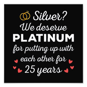 25th Wedding Anniversary I - Silver Funny Couple Photo Print