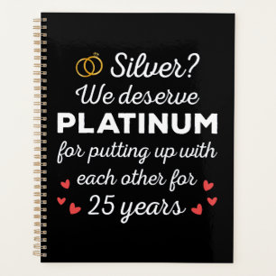 25th Wedding Anniversary I - Silver Funny Couple Planner