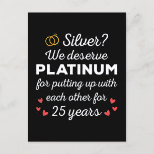 25th Wedding Anniversary I - Silver Funny Couple Postcard