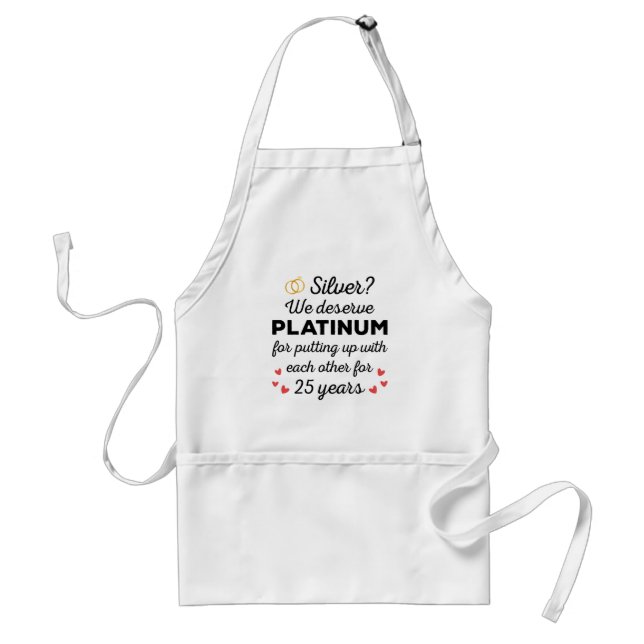 25th Wedding Anniversary I - Silver Funny Couple Standard Apron (Front)