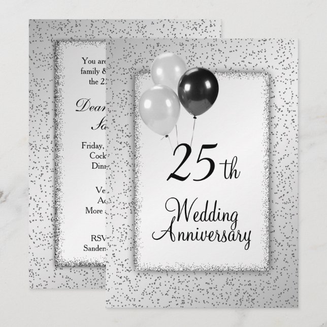 25th Wedding Anniversary Invitation (Front/Back)
