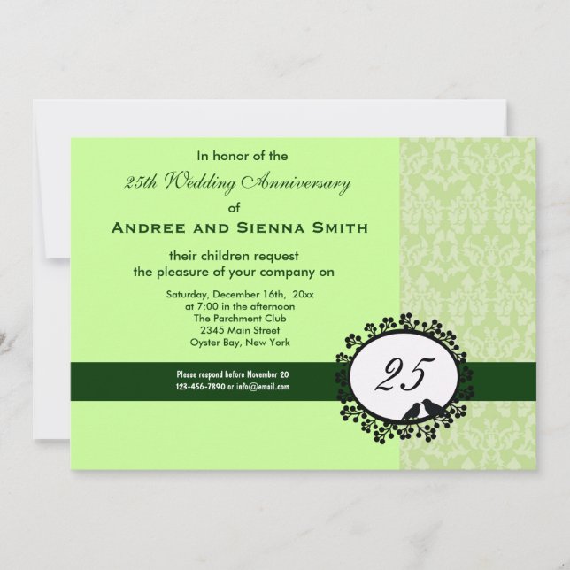 25th Wedding Anniversary Invitation (Front)