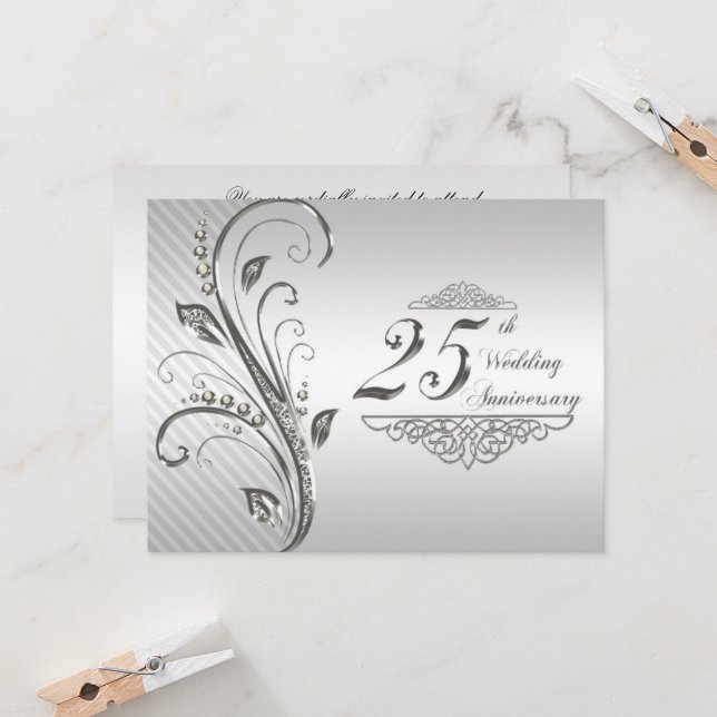 25th Wedding Anniversary Invitation (Front/Back In Situ)