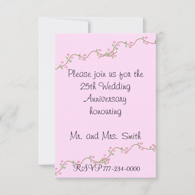 25th Wedding Anniversary Invitation (Front)