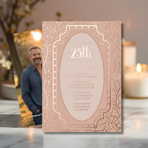25th Wedding Anniversary Invitation Floral Elegant