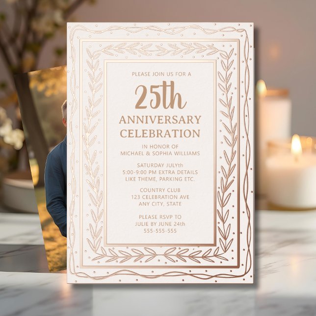 25th Wedding Anniversary Invitation White Elegant (Creator Uploaded)