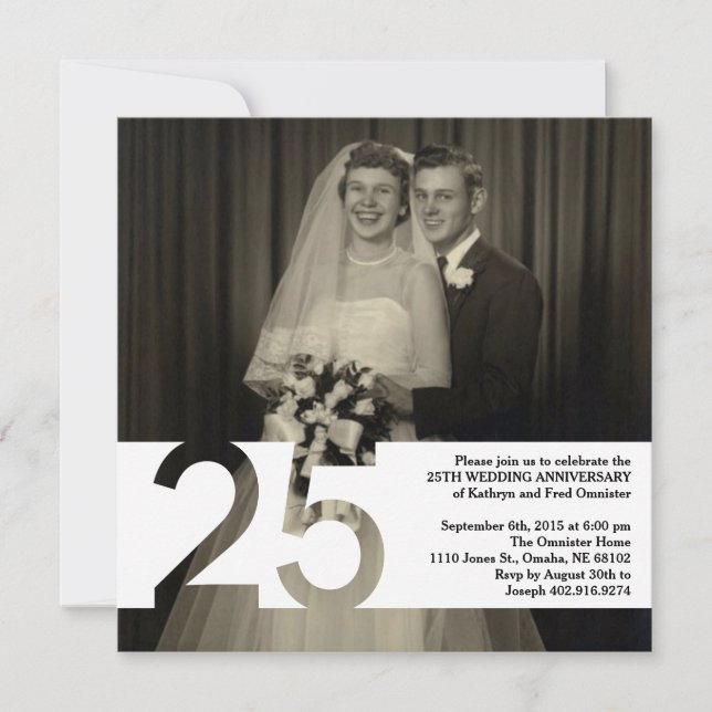 25th Wedding Anniversary Invite 5.25 x 5.25 (Front)