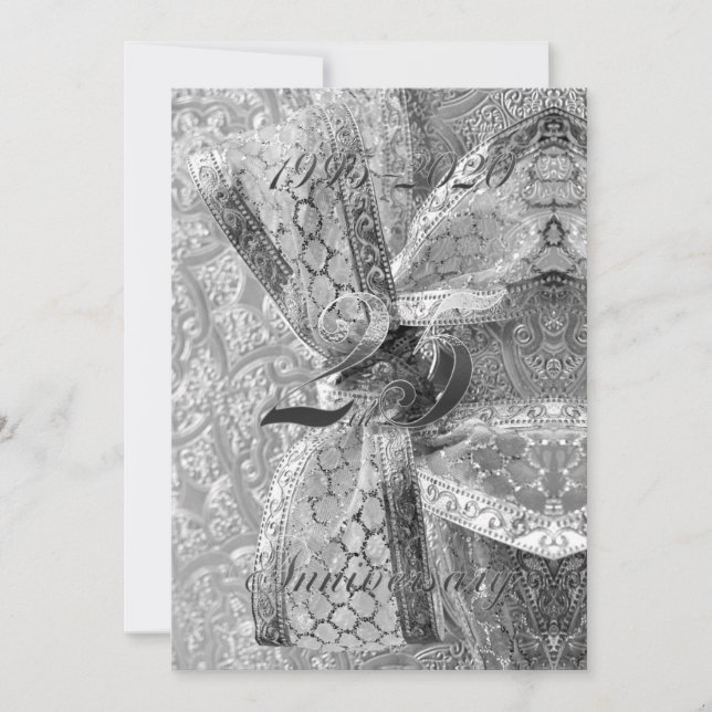 25th Wedding Anniversary Jubilee 2020 Chic Silver Save The Date (Front)