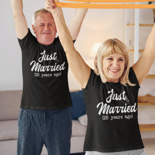 25th Wedding Anniversary Just Married 25 Years Ago T-Shirt