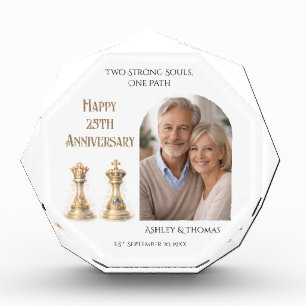 25th Wedding Anniversary King Queen Gift Keepsake Photo Block