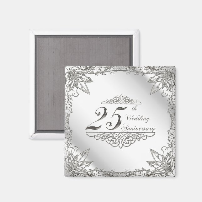 25th Wedding Anniversary Magnet (Front/Back)