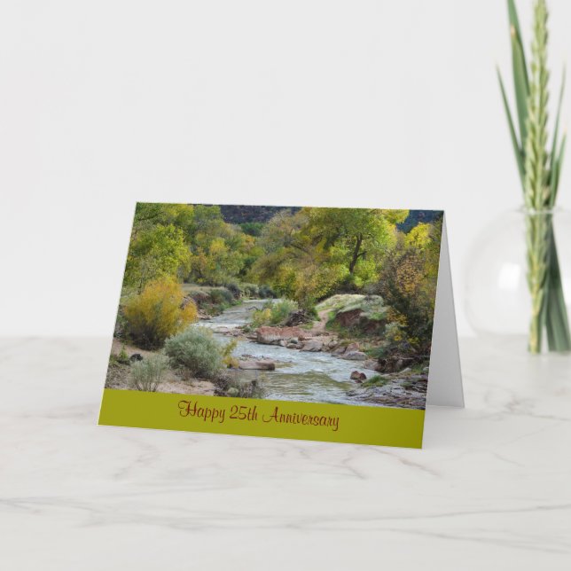 25th Wedding Anniversary Nature Greeting Card (Front)
