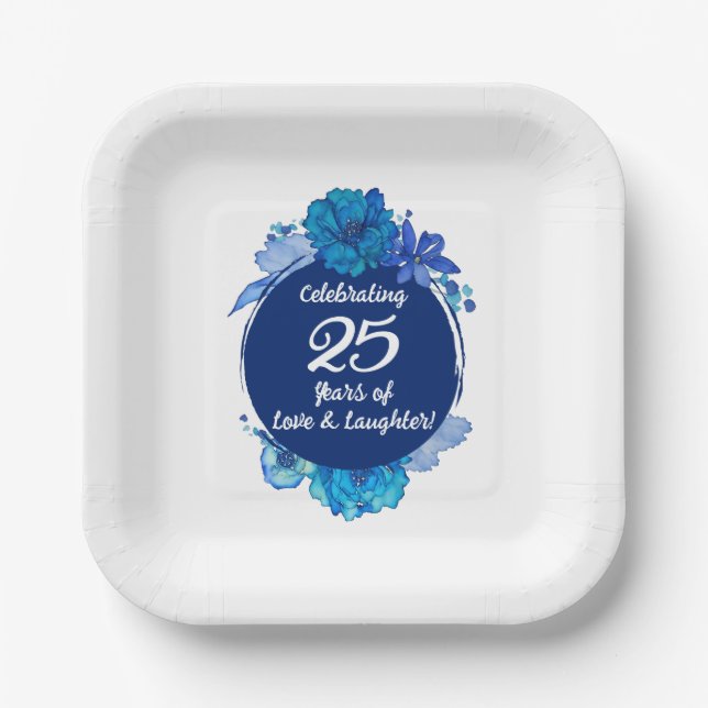 25th Wedding Anniversary Paper Plate (Front)