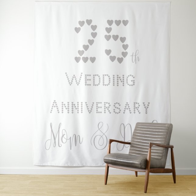 25th Wedding Anniversary Parents Silver Wedding Tapestry (In Situ)