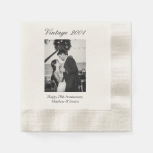 25th Wedding Anniversary Party Decor Custom Photo Napkin