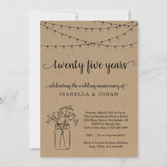 25th Wedding Anniversary Party Invitation (Front)