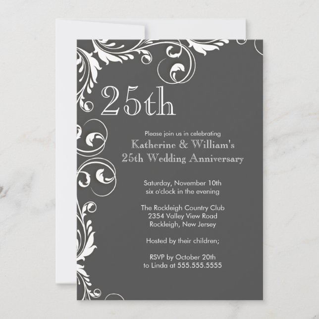 25th Wedding Anniversary Party Invitations (Front)