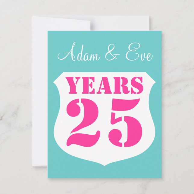 25th Wedding anniversary party invitations Modern (Front)