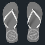 25th Wedding Anniversary Personalised Flip Flops<br><div class="desc">Traditional Grey Silver and White Border - Perfect gift for parents or grandparents. A keepsake that you can customise.</div>