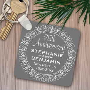 25th Wedding Anniversary Personalised Key Ring
