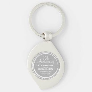 25th Wedding Anniversary Personalised Key Ring