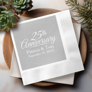 25th Wedding Anniversary Personalised Napkin