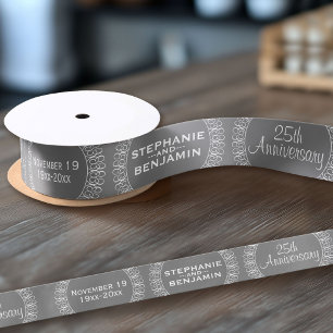 25th Wedding Anniversary Personalised Satin Ribbon