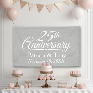 25th Wedding Anniversary Personalized Banner