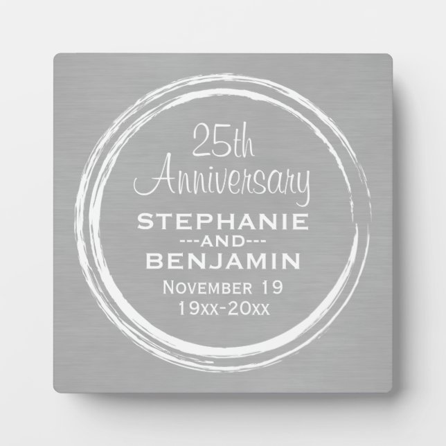 25th Wedding Anniversary Personalized Plaque (Front)