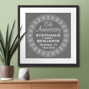 25th Wedding Anniversary Personalized Poster