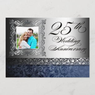 25th wedding anniversary photo invitations