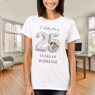 25th wedding anniversary photo silver T-Shirt