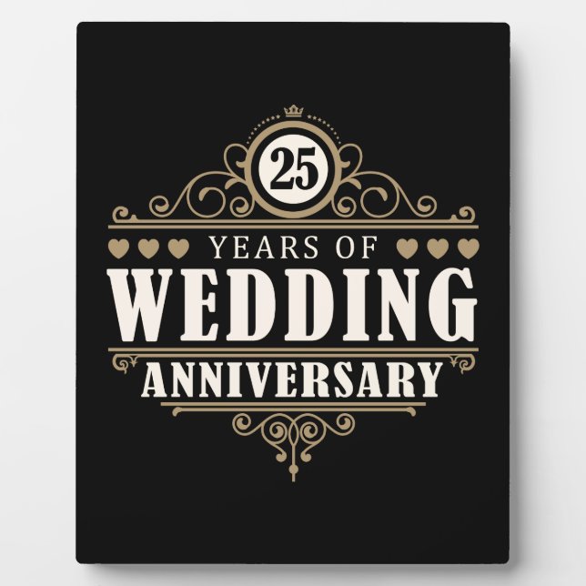 25th Wedding Anniversary Plaque (Front)
