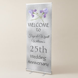 25th Wedding Anniversary Retractable Banner