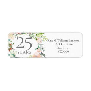 25th Wedding Anniversary Roses Garland Address