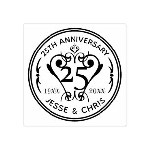 25th Wedding Anniversary Rubber Stamp